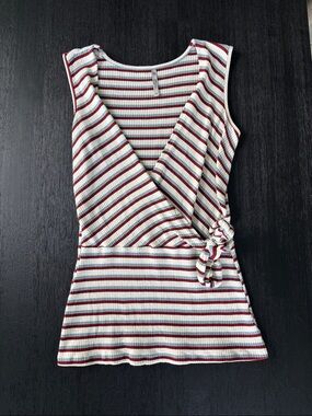 Blue Canoe Striped Sleeveless Wrap Top